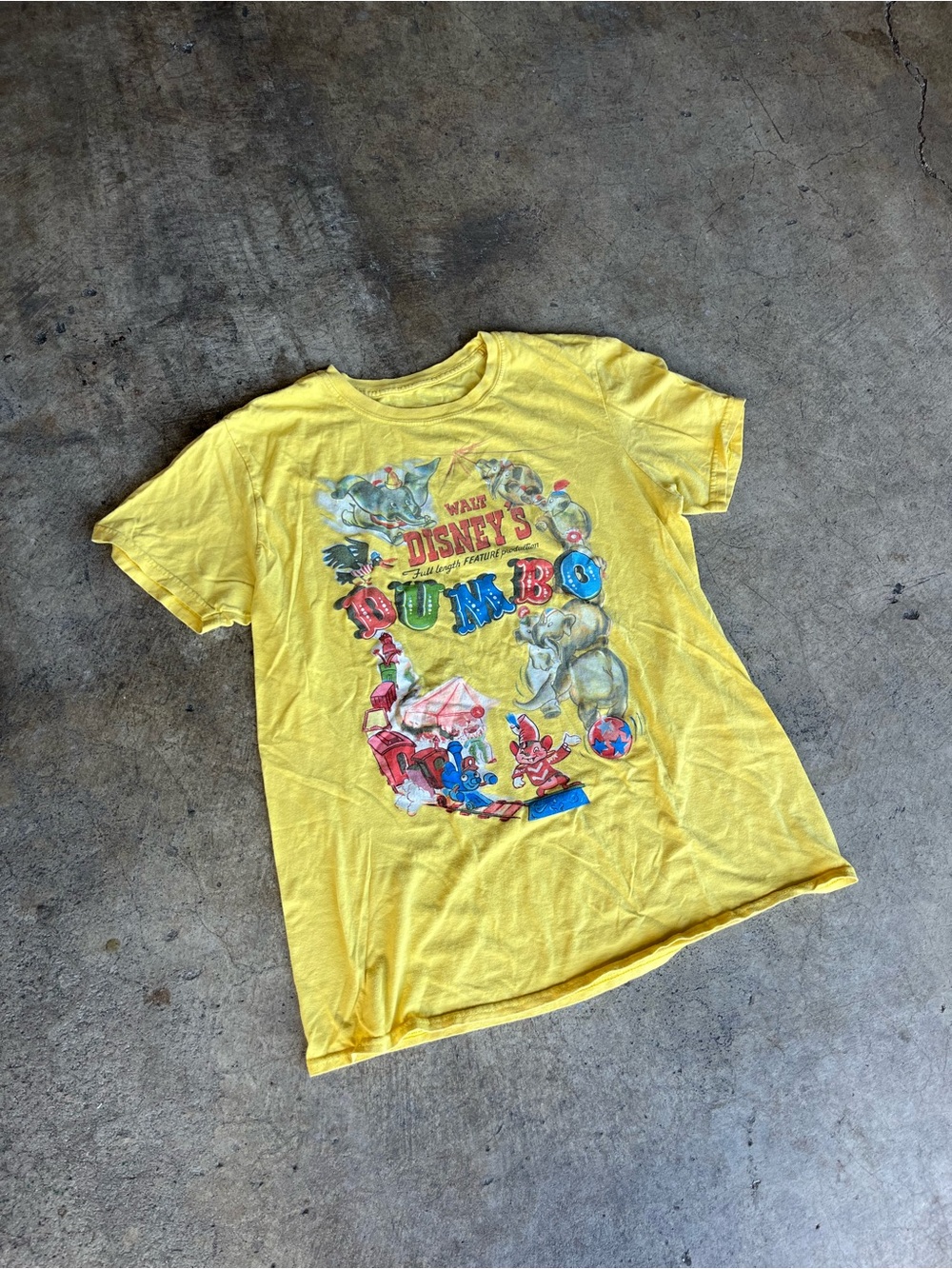Disney Yellow Dumbo Short Sleeve Graphic Tee